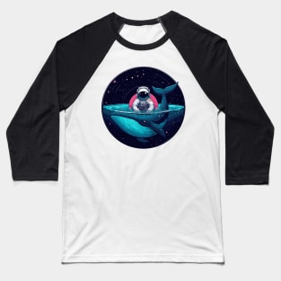 Astronaut swimming with whale friend Baseball T-Shirt